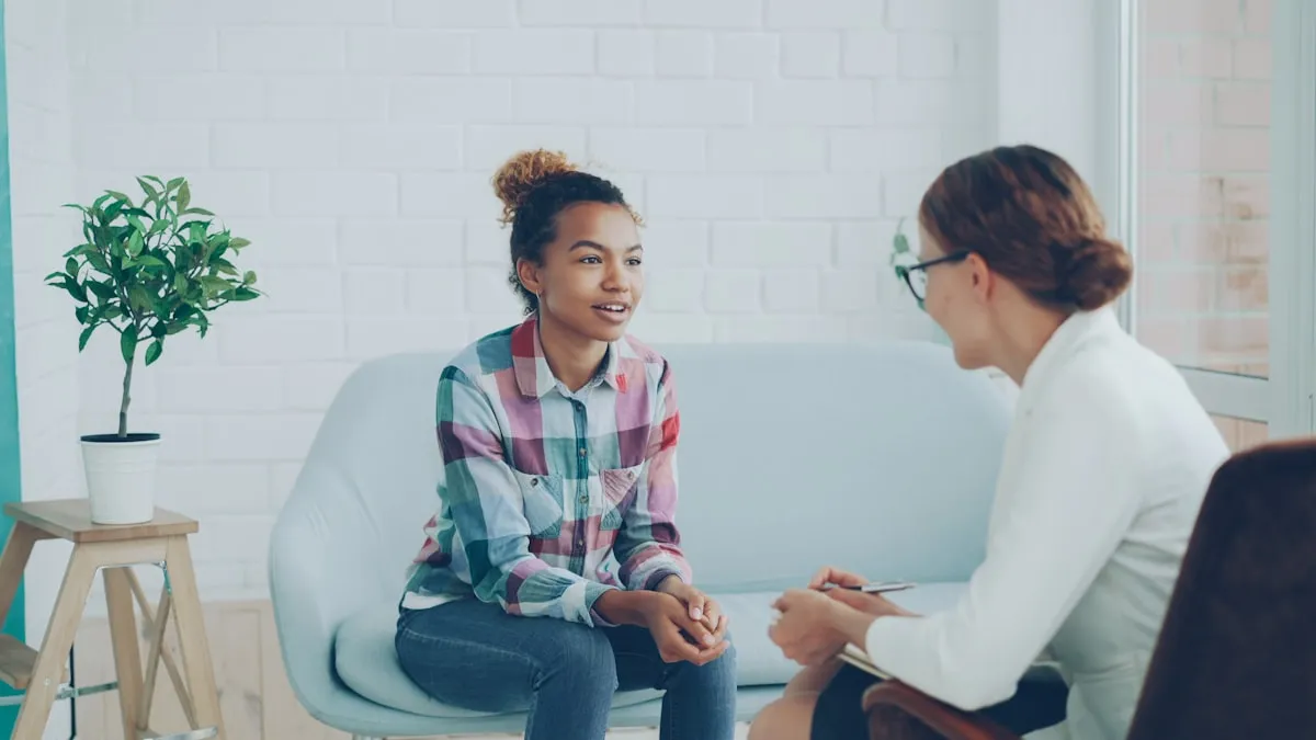 A Trinity clinician in session with a client in Fort Worth, integrative therapy for neurodivergence, complex trauma, and intimacy. A Trinity clinician in session with a client in Fort Worth, integrative therapy for neurodivergence, complex trauma, and intimacy.